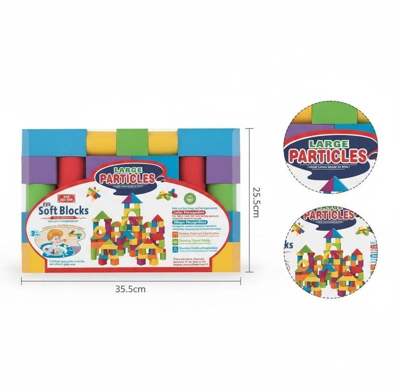 61 قطعة من مكعبات بناء كبيرة من الفوم الناعم الناعم لمدة 3 سنوات فأكثر، ألعاب تكديس ملونة ومبكرة للتعلم المبكر، مكعبات كبيرة آمنة للأطفال الصغار والأطفال - Image 3